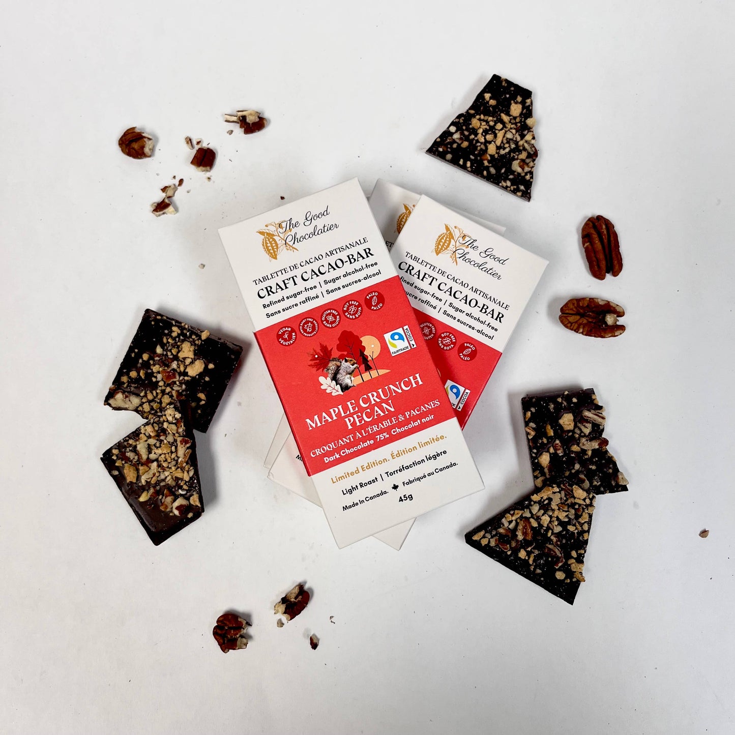 Maple Crunch Pecan Chocolate Bar