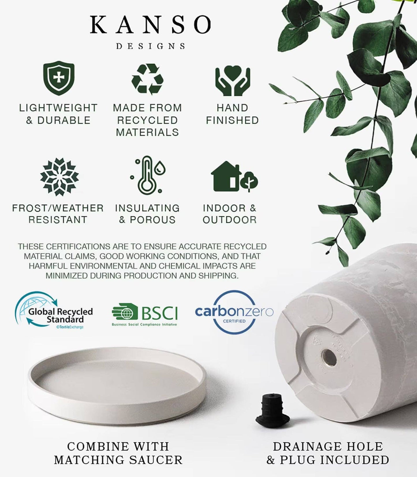 White Planter & Saucer