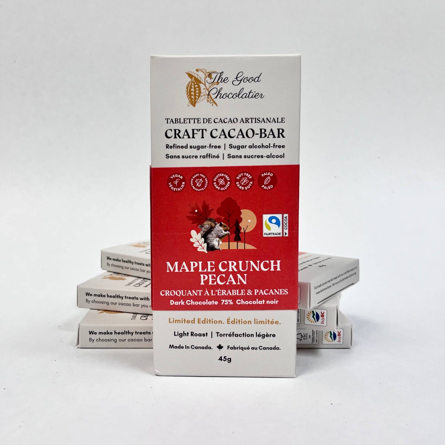 Maple Crunch Pecan Chocolate Bar