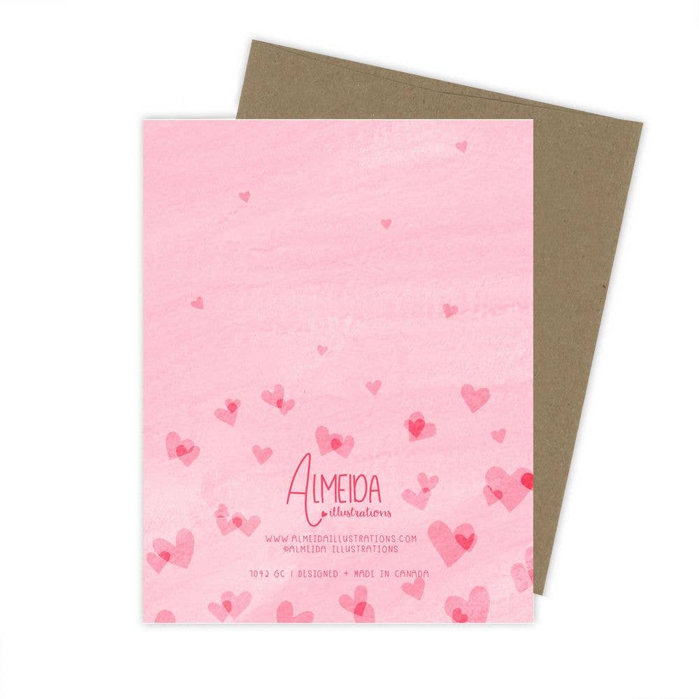 Je t'aime Pink Greeting Card