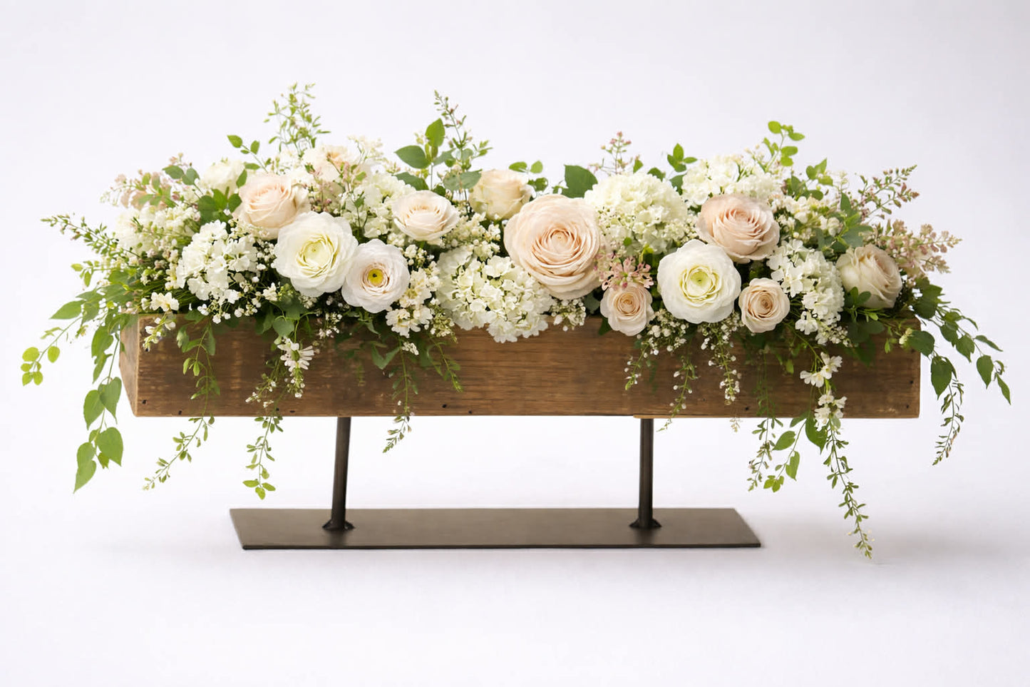 Wood Tray On Metal Stand
