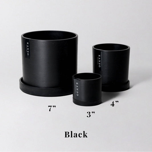 Black Planter & Saucer