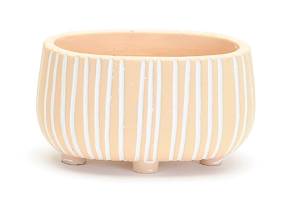 OVAL PEACH POT WITH FEET