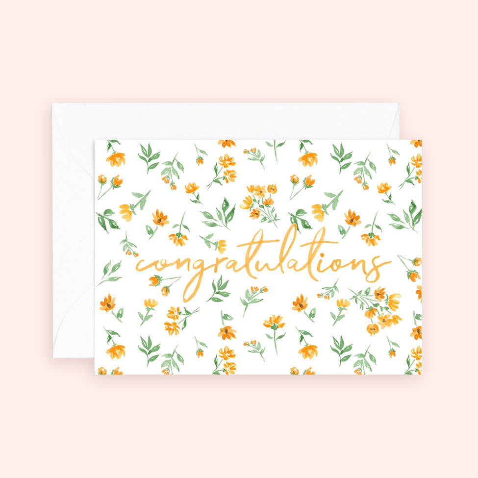 Mini Card - Floral Congratulations