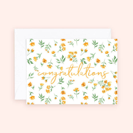 Mini Card - Floral Congratulations