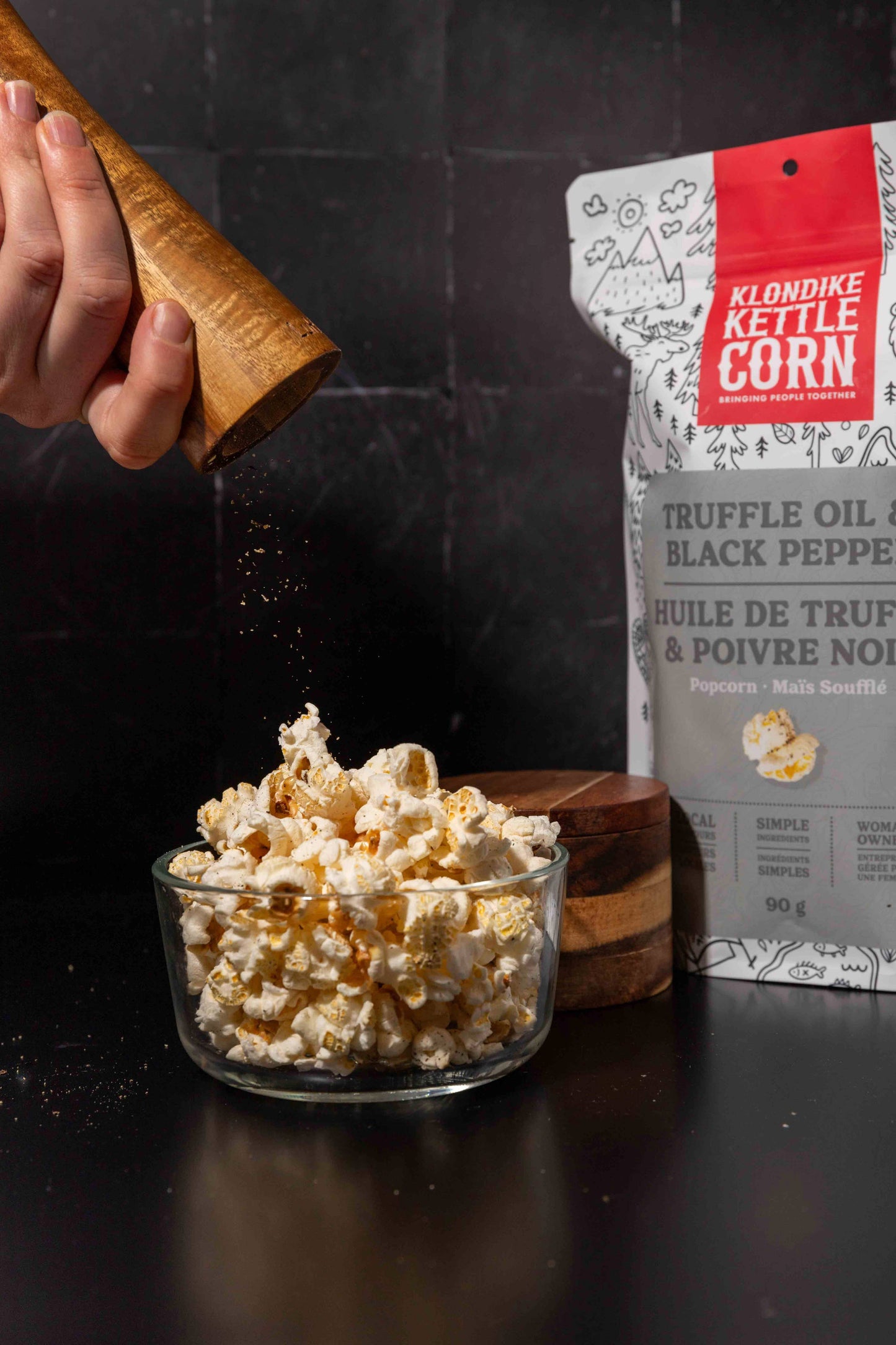 Truffle Oil & Cracked Black Pepper Popcorn