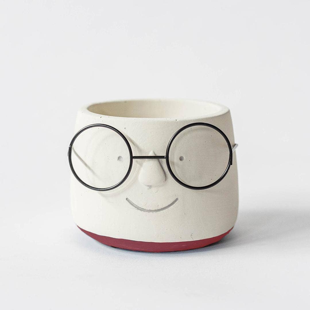 "Face With Glasses" Planter
