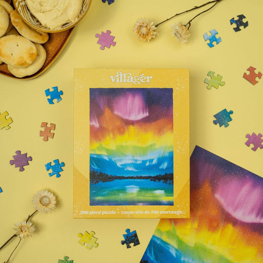 Rainbow Northern Lights 500-Piece Puzzle