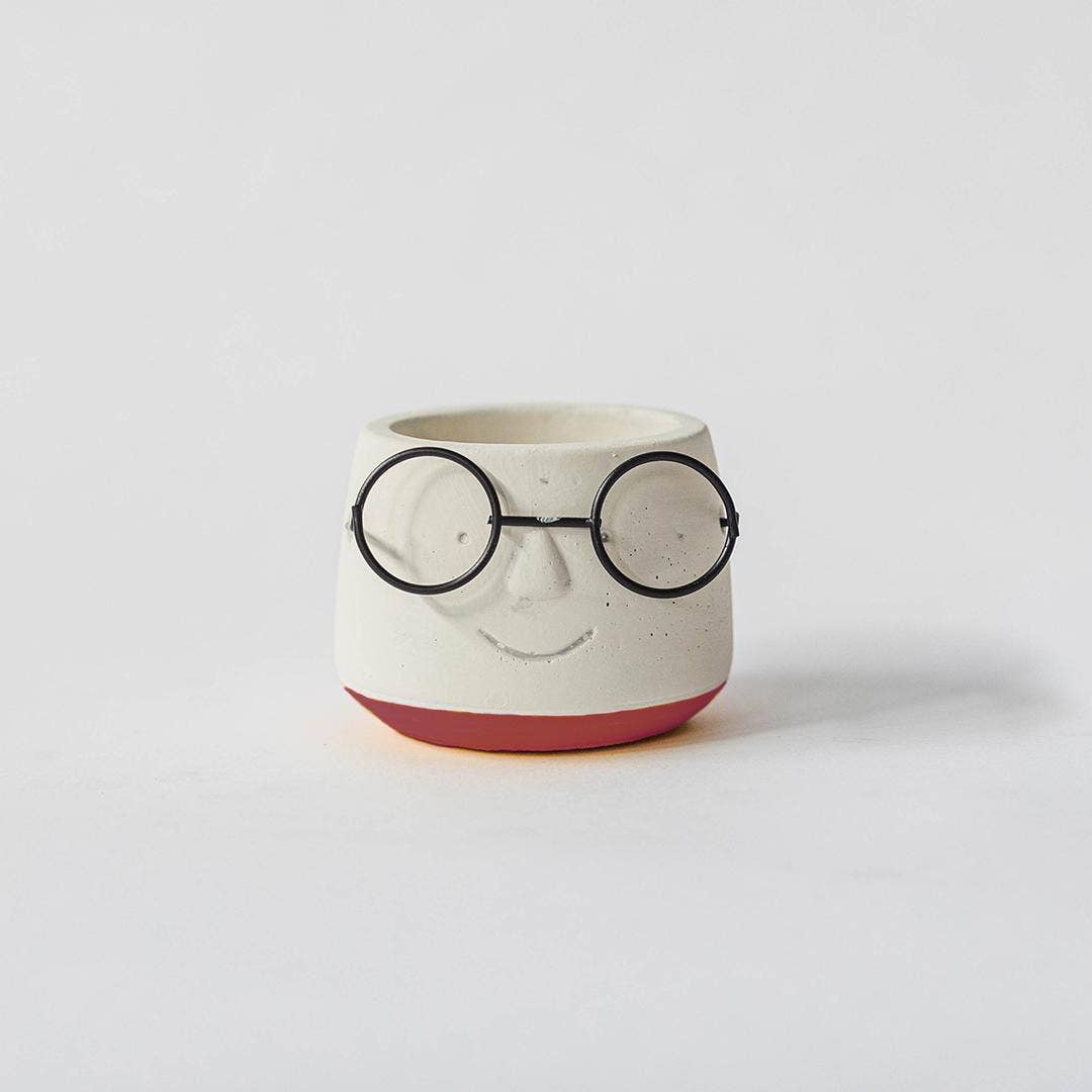"Face With Glasses" Planter