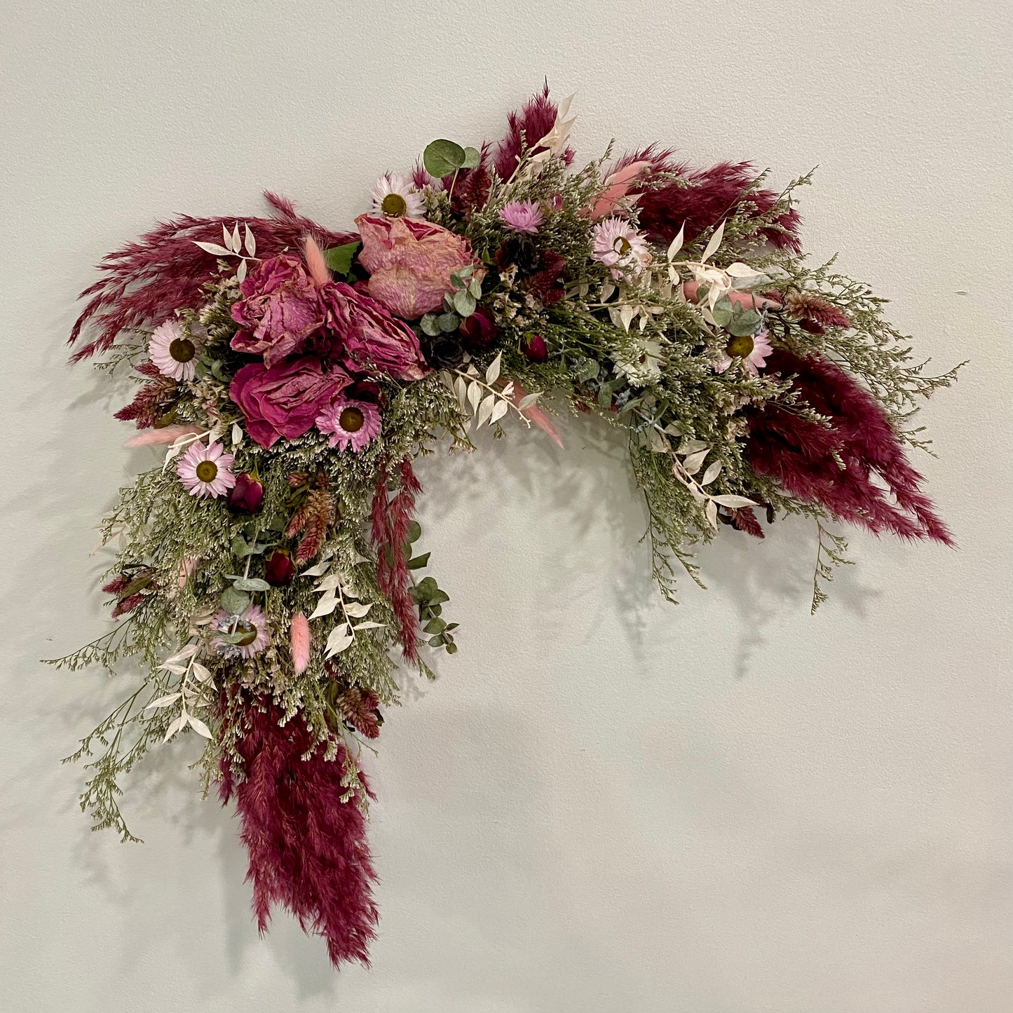 Dried Floral Crescent Arrangement