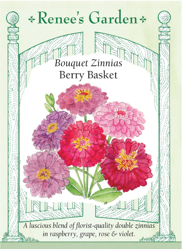 Berry Basket - Bouquet Zinnias
