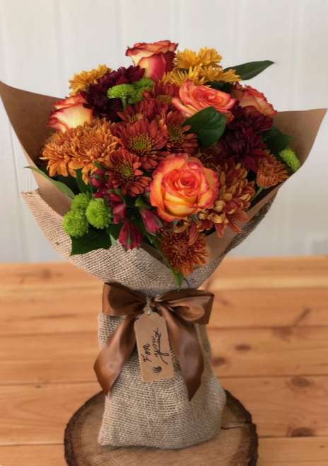 Rustic Burlap Standing Flower Bouquet