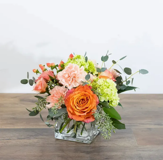 Square Vase Flower Arrangement
