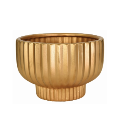 Ribbed Stoneware Pot