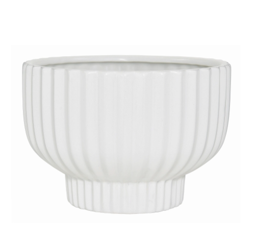 Ribbed Stoneware Pot