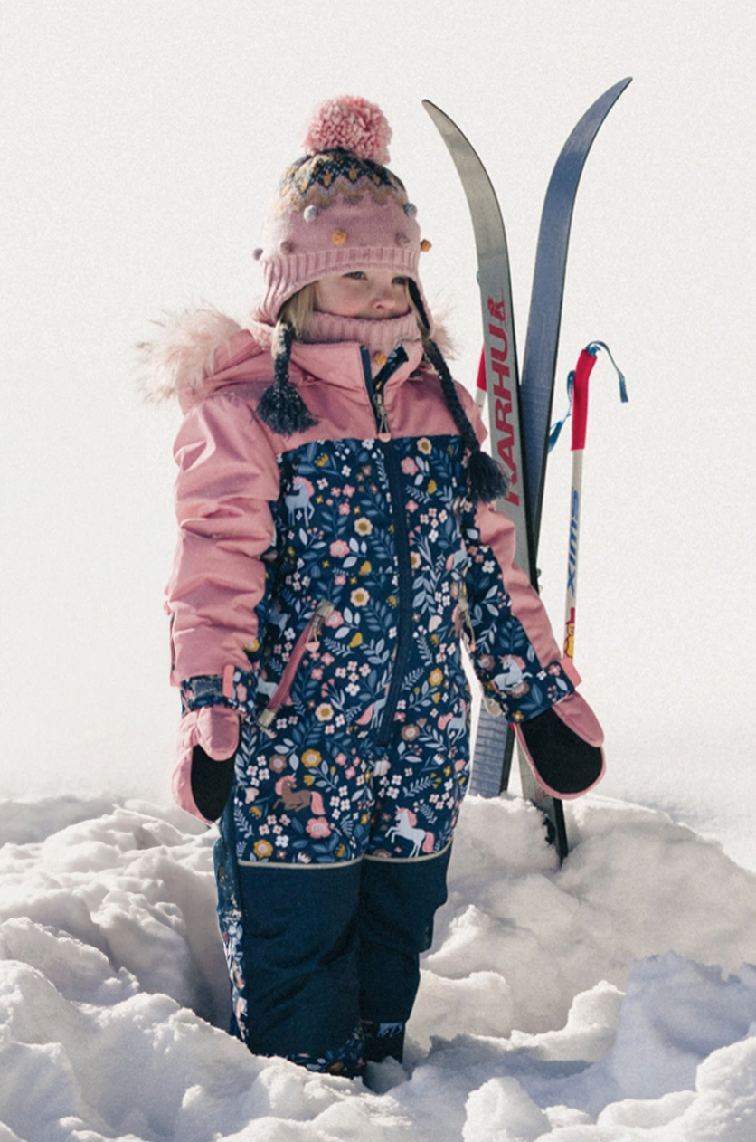 Kids One Piece Discover Snowsuit Blue and Pink Unicorn Print