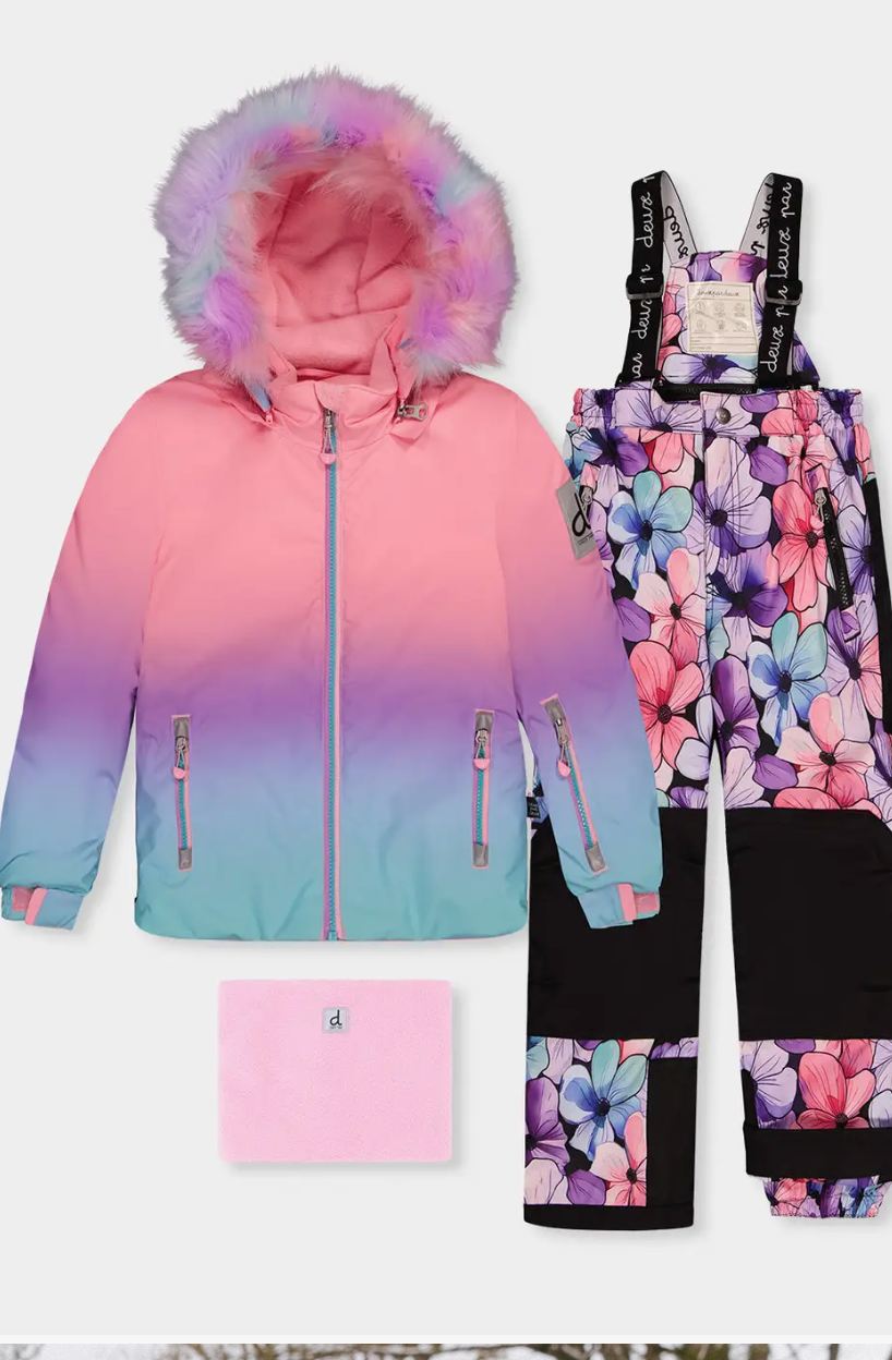 Two Piece Play Snowsuit Pink To Blue Gradient