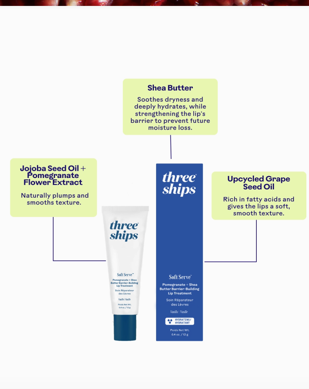 Softserve™ Pomegranate + Shea Butter Barrier-Building Lip Treatment
