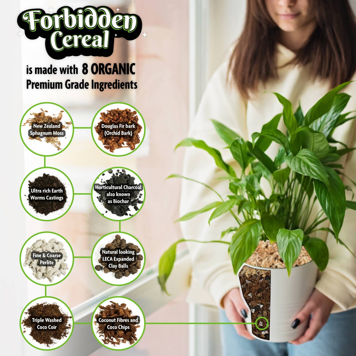 Forbidden Cereal Soilless Chunky Houseplant Potting Mix