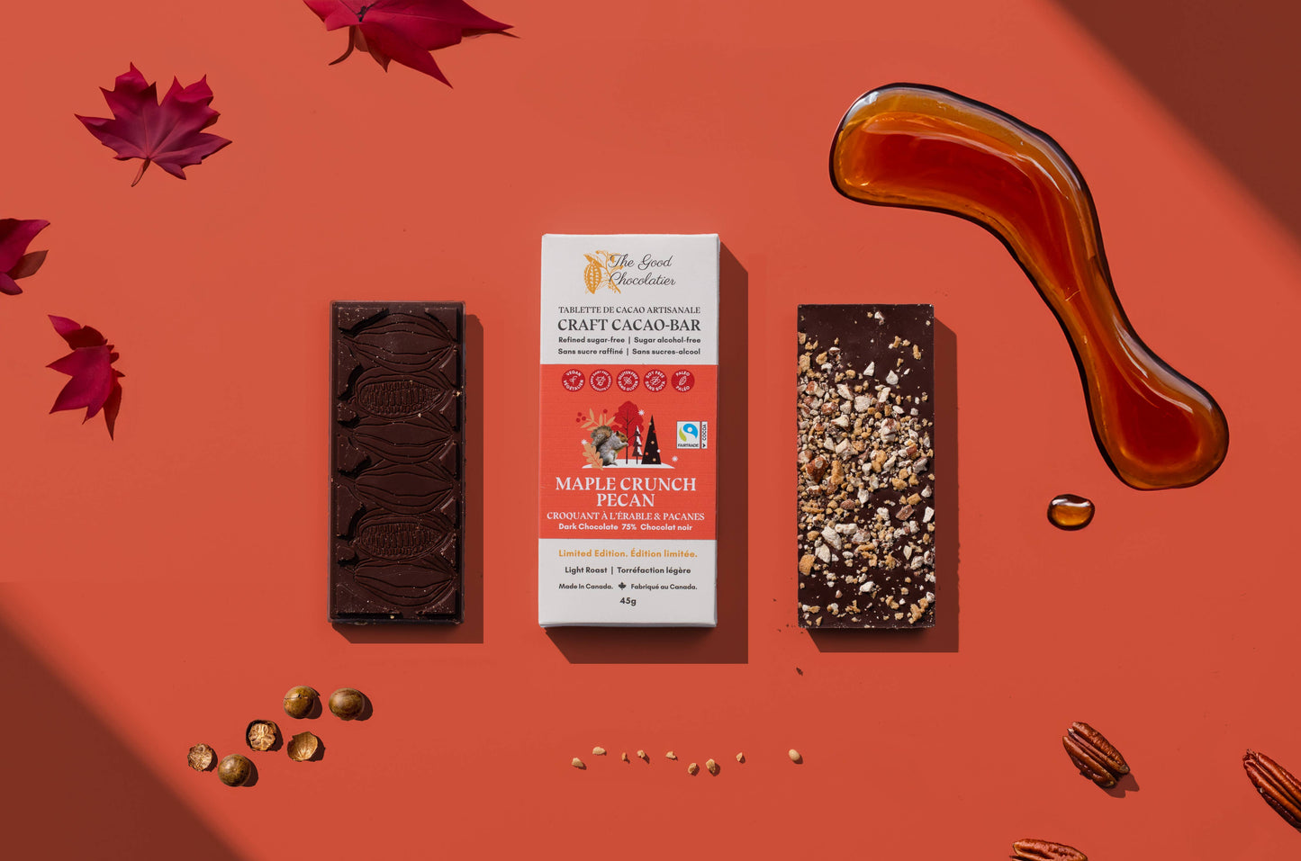 Maple Crunch Pecan Chocolate Bar