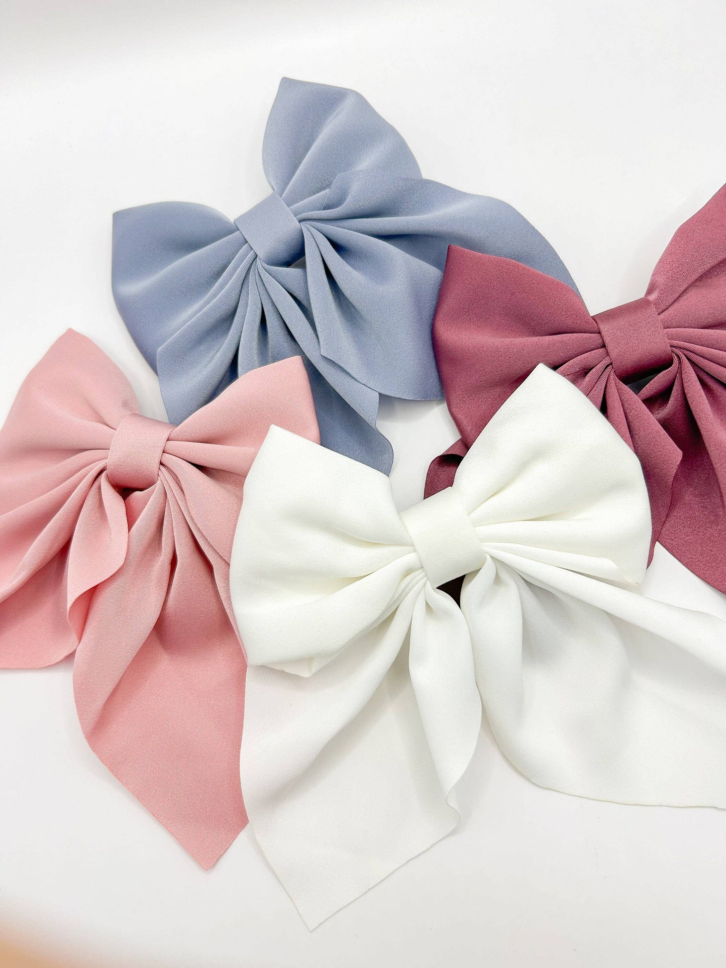 Large Satin Hair Bow Clip for Kids