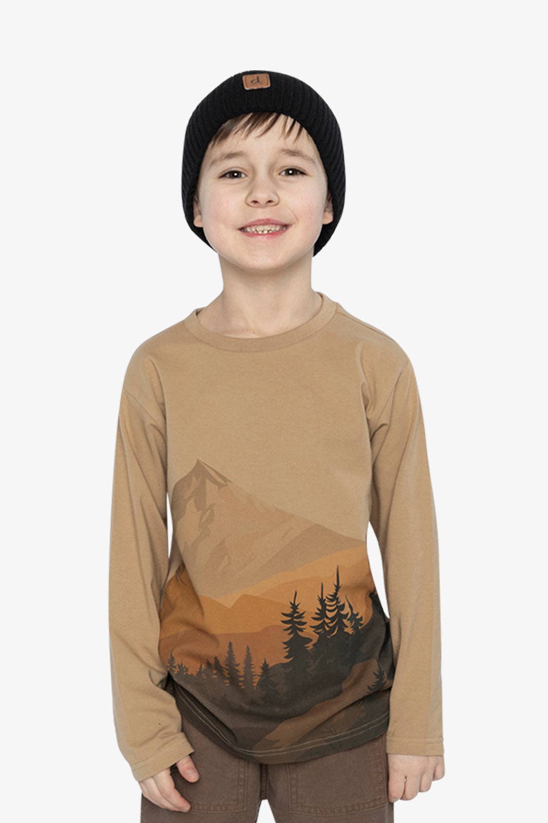 Long Sleeve Organic Cotton T-Shirt Beige